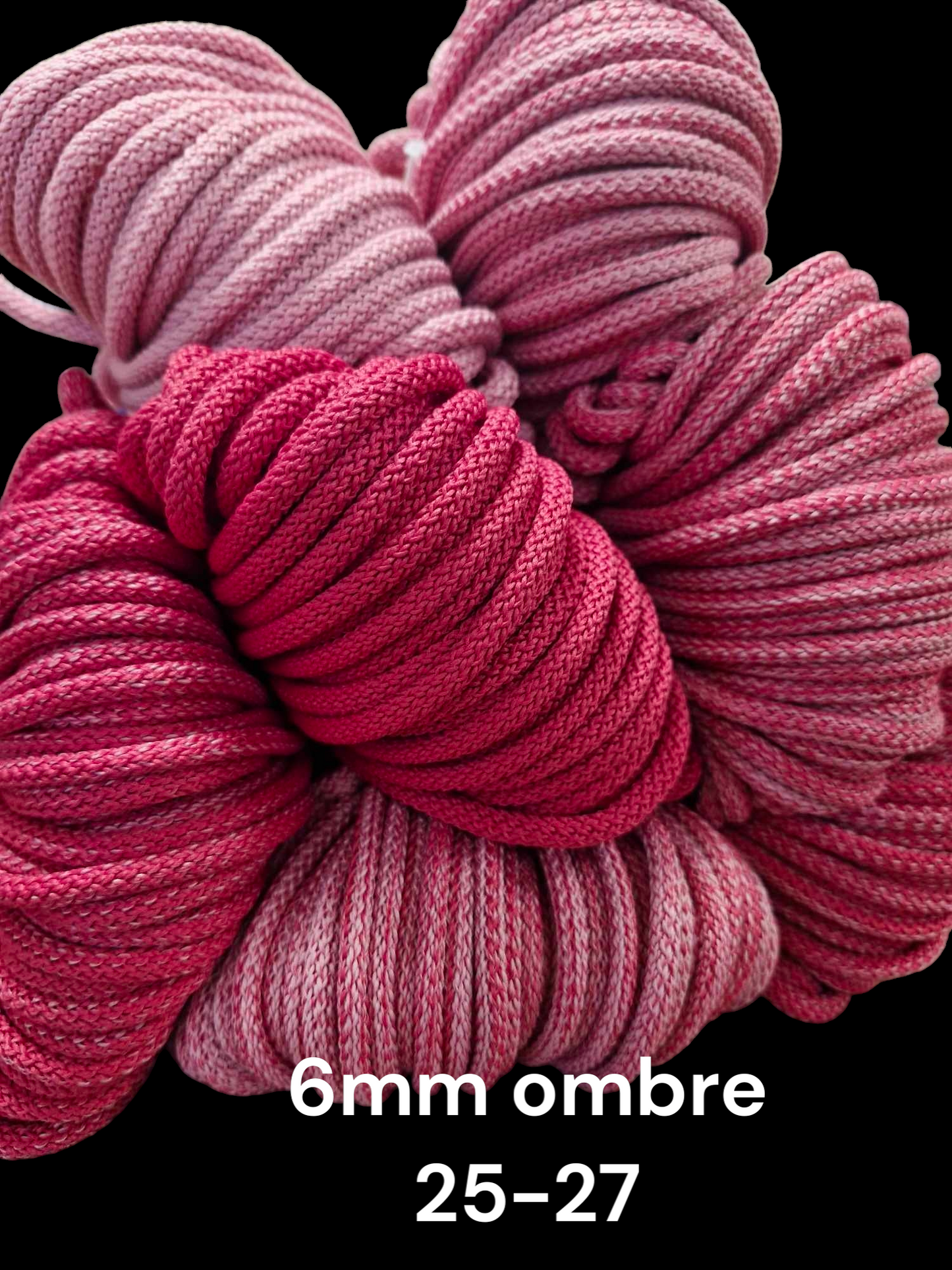 Hekletråd Ombre 6mm(7 farger)