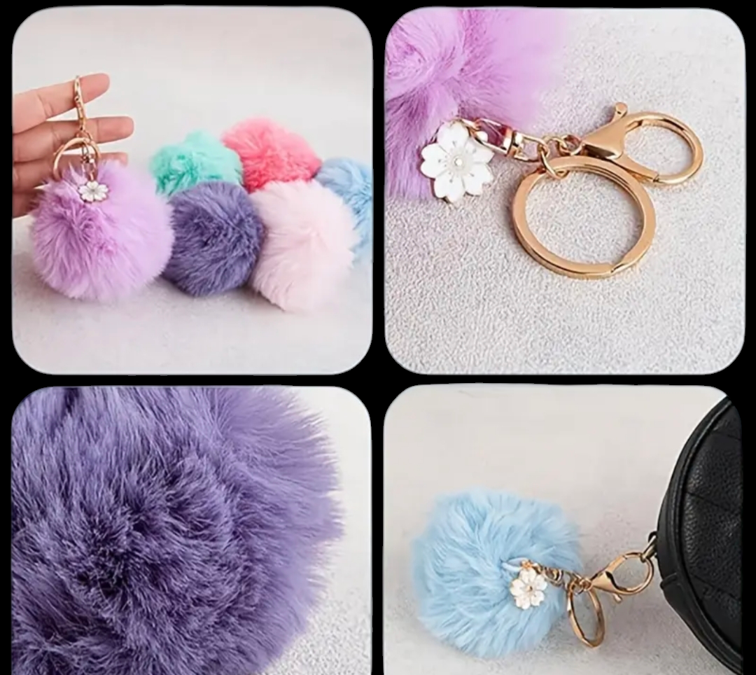 Nøkkelring pom-pom